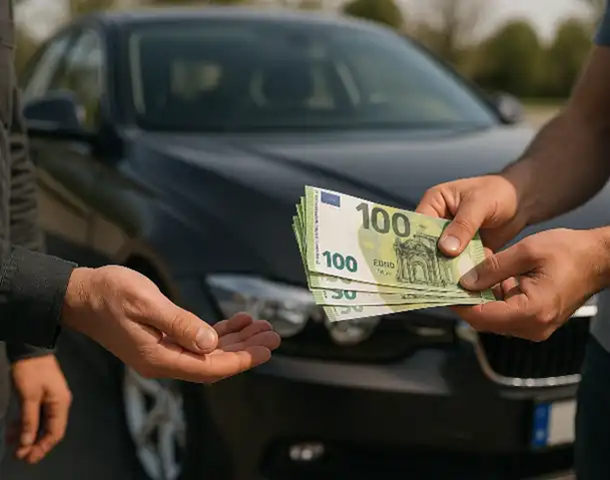 Der direkte Barkauf beim Autoankauf in Hennef zeigt einen zufriedenen Kunden, der sein Fahrzeug erfolgreich verkauft hat.